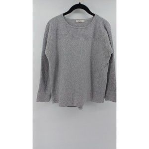 WOOLOVER Sweater Women's Large Gray Pullover Wool/Cashmere Round